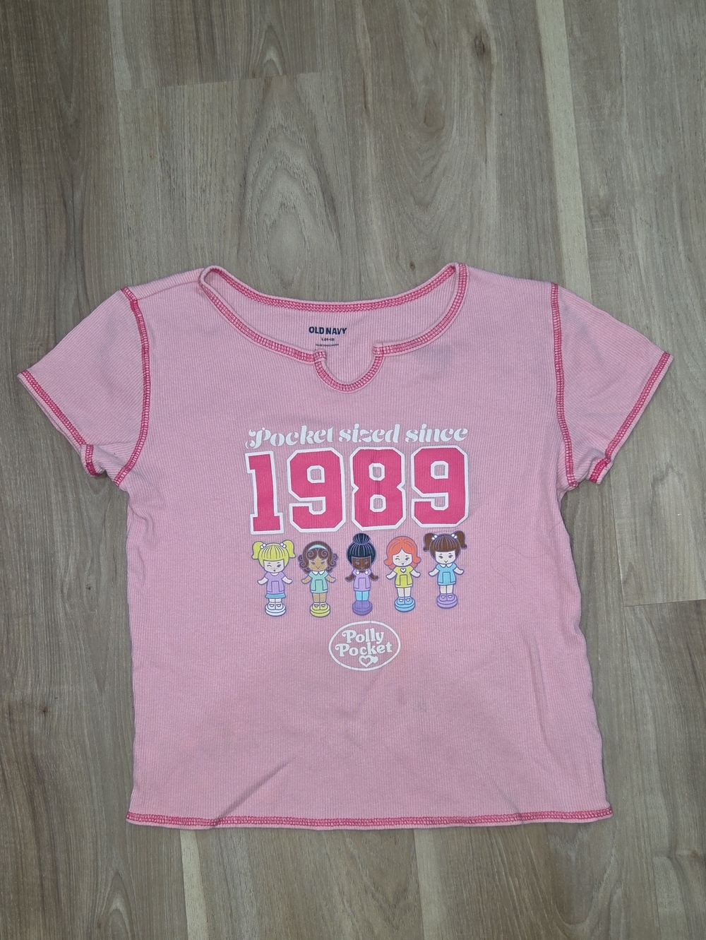 •Old Navy• Little Girls Polly Pocket Pink Ribbed Tee
